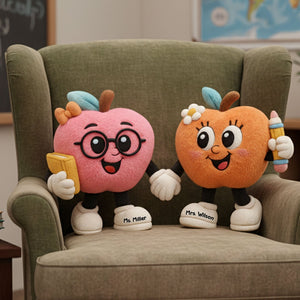 Bestie Teacher Apple Shape Custom Pillow - Personalized Gifts For Teacher Pillow 04NATI151125 - Pillow - GoDuckee