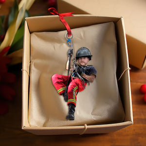 Custom Photo Gift For Firefighter Ornament, Firefighter Hanging 02qhti261124 - Ornament - GoDuckee