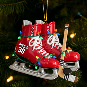 Ice Hockey Skates Ornament - Personalized Gifts For Ice Hockey Lovers 04huti210825 - Ornament - GoDuckee