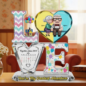 Anniversary Old Couple Plaque - Personalized Gifts For Couple 05tgti260625 - Shaped Plaques - GoDuckee