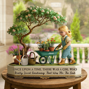 Cute Gardening Girl Plaque - Personalized Gifts For Gardening Lovers 02qhti090725 - Shaped Plaques - GoDuckee