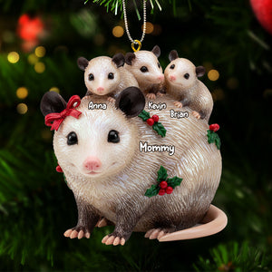 Opossums Mom And Kids Ornament - Personalized Gifts For Mom Christmas Ornament 03NATI071125 - Ornament - GoDuckee