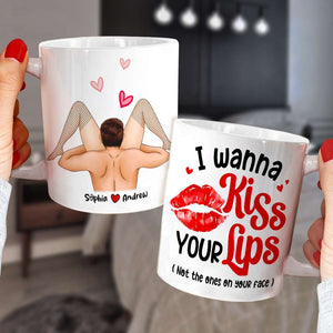 I Wanna Kiss Your Lips, Personalized Coffee Mug, Couple Make Love, Gifts For Couple - Coffee Mug - GoDuckee