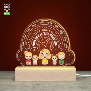 Mom Life Is The Best Life Personalized 3D Led Light - Led Night Light - GoDuckee