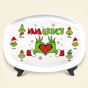 Gift For Family, Personalized Resin Plate, Green Famiy Kids Plate, Christmas Gift 05NATI250923 - Resin Plate - GoDuckee
