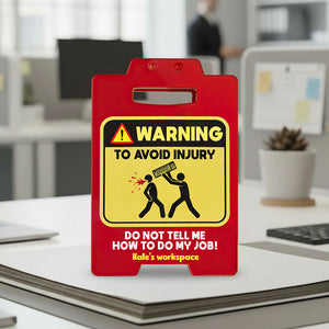 Warning Sign Coworkers Acrylic Plaque - Personalized Gifts For Coworkers Plaque 05HUTI171125 - Shaped Plaques - GoDuckee