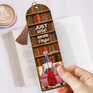 Just One More Page, Personalized Wooden Reading Bookmark 01HUDT241223TM - Bookmarks - GoDuckee
