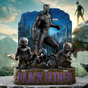 Black Father Plaque - Personalized Gifts For Dad 03huti080525 - Shaped Plaques - GoDuckee
