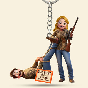 Hunting Couple Keychain - Personalized Gifts For Couple Keychain 02HUTI190126HG - Keychains - GoDuckee