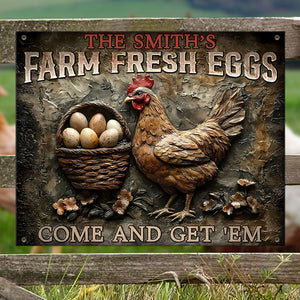 Personalized Gifts For Farmer Metal Sign Farm Fresh Eggs 03ohti240325 - Metal Signs - GoDuckee