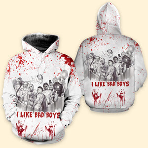 I Like Bad Boys, Gift For Horror Lover, 3D AOP Shirt, Villain Characters Shirt, Halloween Gift 01QHTI210723 - AOP Products - GoDuckee