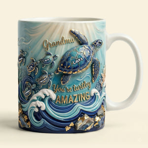 Turtle Mom and Kids Coffee Mug - Personalized Gifts For Mom 04pati140426 - Coffee Mug - GoDuckee