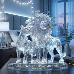 Majestic Lion Couple Light Box, Personalized Gifts For Couple 02QHTI281125 - Light Box - GoDuckee