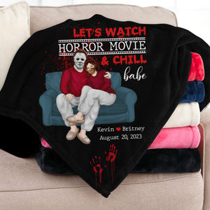 Let's Watch Horror Movie & Chill, Personalized Blanket, Gifts For Him Gifts For Her 06HTDT280823PA - Blanket - GoDuckee