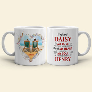 My Soulmate Always & Forever, Personalized White Mug, Beach Couple, Gift For Couple - Coffee Mug - GoDuckee