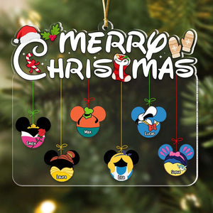 Merry Christmas, Gift For Family, Personalized Acrylic Ornament, Xmas Mouse Ornament, Christmas Gift 02OHTI251023 - Ornament - GoDuckee
