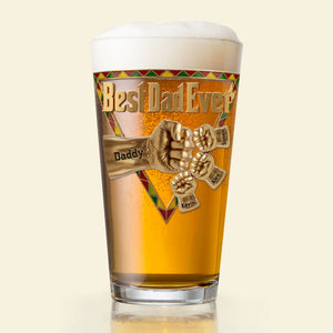 The Black Father Beer Glass - Personalized Gifts For Dad 06huti230526 - Beer Glasses - GoDuckee