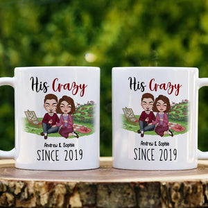His Crazy - Her Weirdo , Personalized White Mug, Couple Anniversary, Gift For Couple - Coffee Mug - GoDuckee