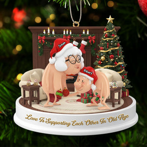Funny Old Couple Ornament - Personalized Gifts For Couple Christmas Ornament 06NATI231025 - Ornament - GoDuckee