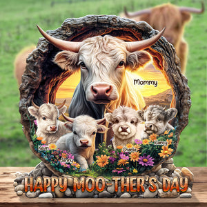 Personalized Gifts For Mom Plaque Happy Moo-ther's Day 03huti090425 - Shaped Plaques - GoDuckee