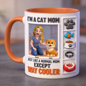 Cat Lover Coffee Accent Mug - Personalized Gifts For Cat Mom Coffee Mug 03KITI040226 - Coffee Mug - GoDuckee
