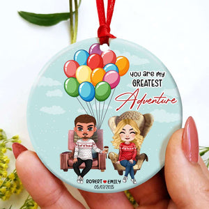 You Are My Greatest Adventure, Couple Gift, Personalized Ornament, Balloon Couple Ornament, Christmas Gift 02HTTI170823HH - Ornament - GoDuckee