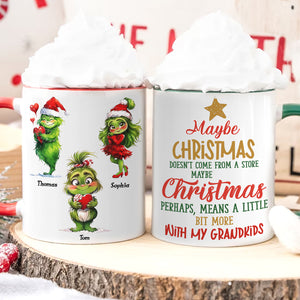 Maybe Christmas Doesn't Come From A Store, Gift For Family, Personalized Mug, Green Kid Mug, Christmas Gift 03HTTI101123 - Coffee Mug - GoDuckee