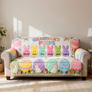 Grandma Peep Quilted Sofa Cover - Personalized Gifts For Grandma 01huti100226 - Sofa Cover - GoDuckee