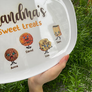 Grandma's Sweet Treats, Personalized Resin Plate Gift For Grandma 03HUDT070623 - Resin Plate - GoDuckee