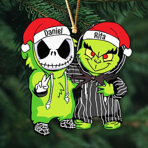 Gift For Friends, Couple, Personalized Acrylic Ornament, Besties Santa Hat Ornament, Christmas Gift 03ACDT290923-6 - Ornament - GoDuckee