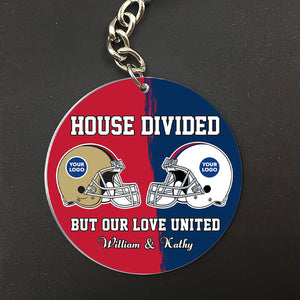 Personalized Gifts For Football Couple Keychain 03huti240125 House Divided - Keychains - GoDuckee