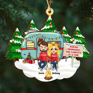 Home Is Where We Park It, Personalized Wood Ornament, Gifts For Couple - Ornament - GoDuckee