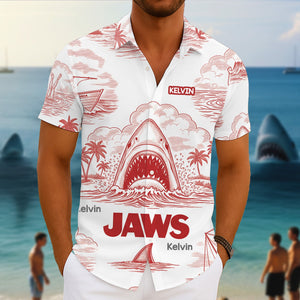Shark Toile De Jouy Style Hawaiian Shirt - Personalized Gifts For Movie Lovers 02namg150725 - Hawaiian Shirts - GoDuckee