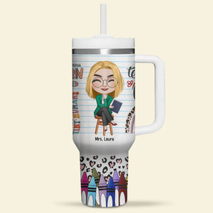 Teacher Fuel-Personalized 40oz Tumbler With Handle-Gift For Teacher- Teacher Tumbler - Tumbler Cup - GoDuckee