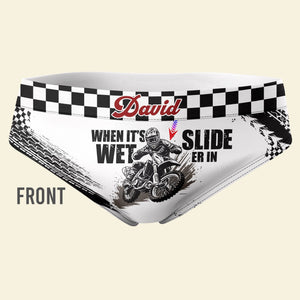 Personalized Gifts For Couples Motocross Briefs When It's Wet Slide Er In - Boxers & Briefs - GoDuckee