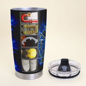 Firefighter Name Art Tumbler, Personalized Gift For Firefighter, 01QHTI050123 - Tumbler Cup - GoDuckee