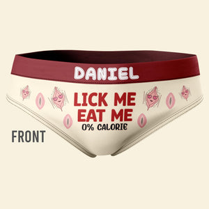 Personalized Gifts For Couples Women's Briefs Eat Me 0% Calorie - Boxers & Briefs - GoDuckee