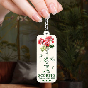 Personalized Gifts For The Astrology Lovers Zodiac Flowers Keychain - Keychains - GoDuckee