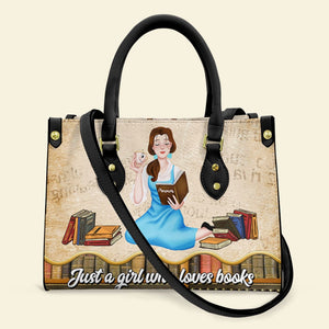 Personalized Gifts For Book Lovers Leather Bag Just A Girl Who Loves Books - Leather Bags - GoDuckee