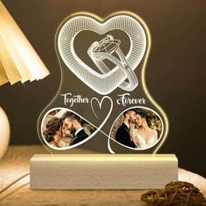 Couple, Together & Forever, Custom Photo 3D Led Light, Valentine Gift, Couple Gift - Led Night Light - GoDuckee