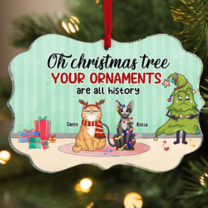 Your Ornaments Are All History- Medallion Acrylic Ornament- Gift For Cat Lover- Christmas Gift- Cat Lover Ornament - Ornament - GoDuckee