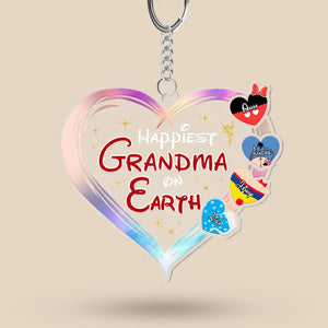 Personalized Gifts For Grandma Keychain Happiest Grandma on Earth 02QHTI060324 - Keychains - GoDuckee