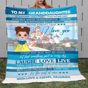 To My Granddaughter Whenever You Feel Overwhelmed Remember Whose Granddaughter-Personalized Blanket-Gift For Granddaughter-02htqn090823ha - Blanket - GoDuckee
