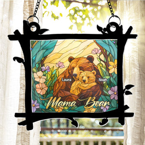 Personalized Gifts For Mom Suncatcher Ornament, Mama Bear Hug 04qhti060325 - Ornament - GoDuckee