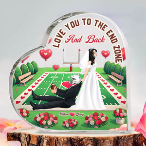 Personalized Gifts For Football Couple Plaque, Love You To The End Zone 01tgti191224pa - Shaped Plaques - GoDuckee