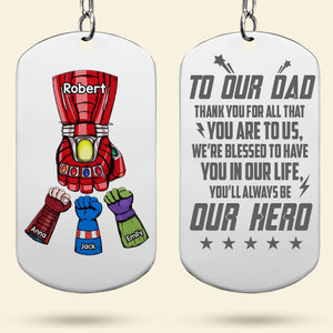 Personalized Gifts For Fathers Keychain We're Blessed To Have You In Our Life 03NATI270124HA - Keychains - GoDuckee