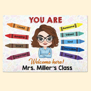You Are Loved, Amazing, Smart, Important, Personalized Doormat, Gift For Teacher - Doormat - GoDuckee