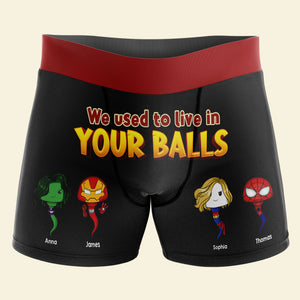 Personalized Gifts For Dads Boxers We Used To live In Your Balls 04QHTI230124HA - Boxers & Briefs - GoDuckee