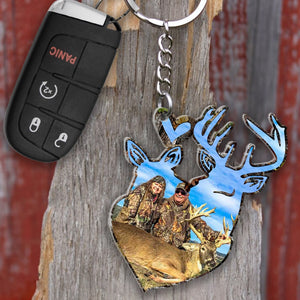 Custom Hunting Photo Keychain, Deer Head Shape, Gift For Hunting Lovers - Keychains - GoDuckee