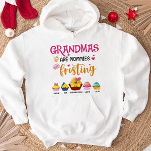 Grandmas Are Mommies With Frosting, Gift For Grandma, Personalized Shirt, Cupcake Kids Shirt, Christmas Gift 04HUTI241023 - Shirts - GoDuckee